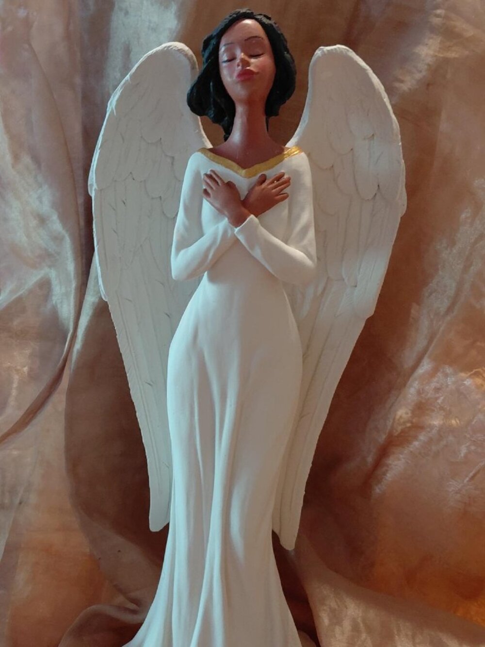 NIB Protea Design 13" Black Guardian Angel Figurine